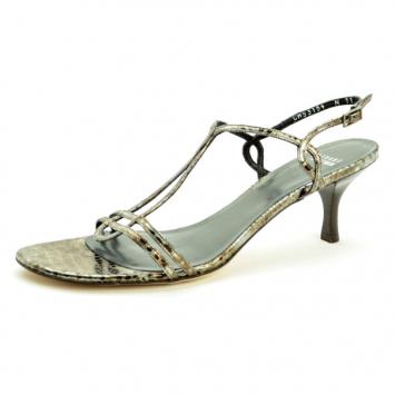 Stuart Weitzman Metallic Croc Embossed Esteem Sandals Size 41.5