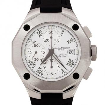 Baume & Mercier Riviera SS/Rubber Chronograph Womens Wristwatch 44MM