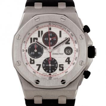 Pre Owned Audemars Piguet Royal Oak Offshore SS Leather Tachymeter Mens Wristwatch 42MM