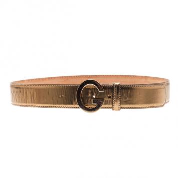 Gucci Bronze Leather G Buckle Belt 85CM