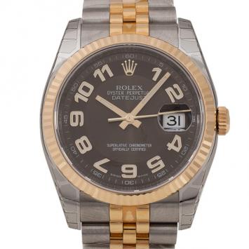 Pre Owned Rolex 18 K Yellow Gold & Stainless Steel Datejust Mens Wristwatch 36 MM