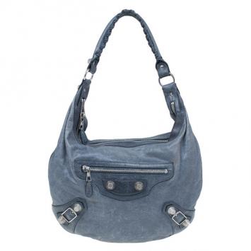 Balenciaga Grey Leather Giant Hobo