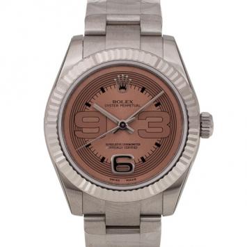 Rolex Pink Oyster Perpetual SS Womens Wristwatch 31 MM