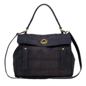 Saint Laurent Paris Brown Crocodile Embossed Muse Two