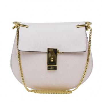 Chloe Pink Leather Medium Drew Bag