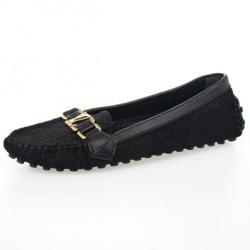 Louis Vuitton Black Suede Oxford Loafers Size 39