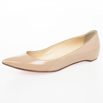 Christian Louboutin Nude Patent Pigalle Ballet Flats Size 39.5