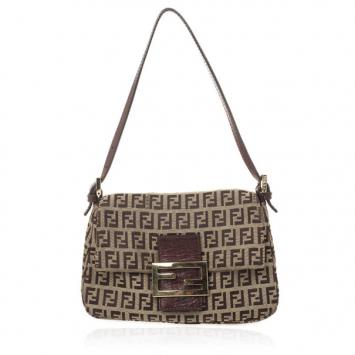 Fendi Zucchino Monogram Mini Baguette Bag