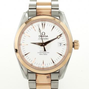 Pre Owned Omega Seamaster 18 K SS Coaxial Chronometer Mens Wristwatch 39 MM