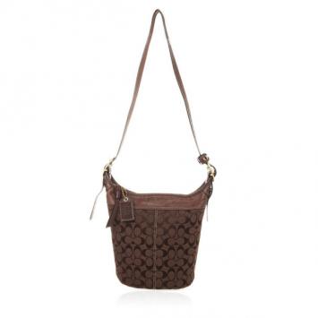 Coach Signature Bleecker Duffle Bucket Crossbody Bag