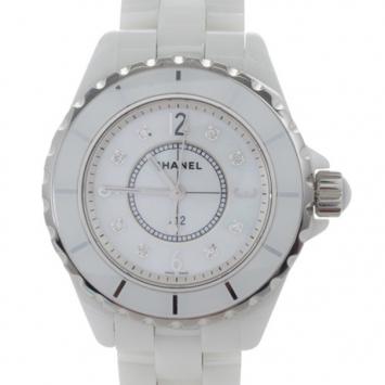 Chanel J12 White Ceramic Diamond Womens Watch 34 MM