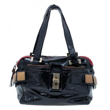 Chloe Black Patent Leather Audra Tote