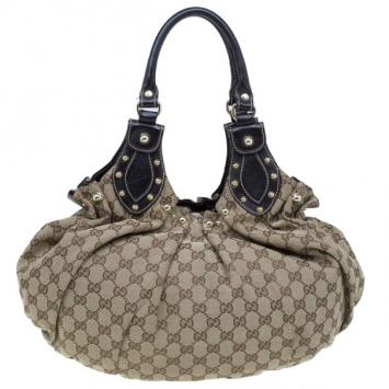 Gucci GG Canvas Medium Pelham Studded Hobo