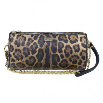 Dolce and Gabbana Leopard Print Chain Small Shoulder Bag