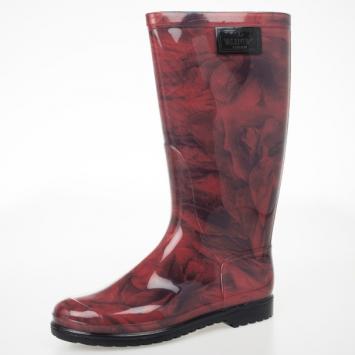 Valentino Rose Print Rubber Rain Boot Size 40