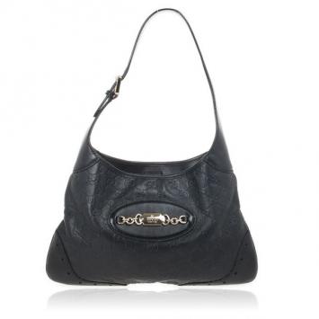 Gucci Black Guccissima Leather Medium Hobo