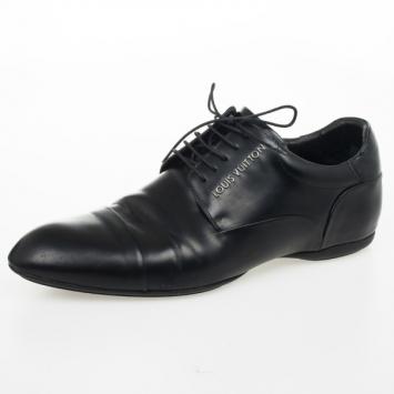 Pre Owned Louis Vuitton Black Calf Leather Mendoza Derby Size 41