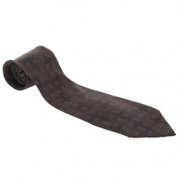 Pre Owned Valentino Brown Printed Silk Tie