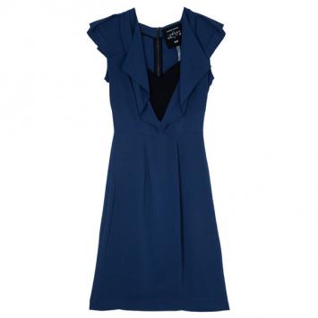 Roland Mouret Limited Edition for Harvey Nichols Blue Silk Dress M