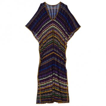 Missoni Purple Crochet Knit Long Beach Dress M