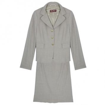 Max Mara Beige Laine Skirt Suit M
