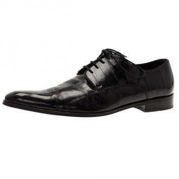 Pre Owned Dolce and Gabbana Black Patent Leather Pointed Toe Oxfords Size 39.5