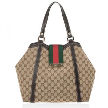 Gucci GG Monogram New Ladies Web Medium Tote