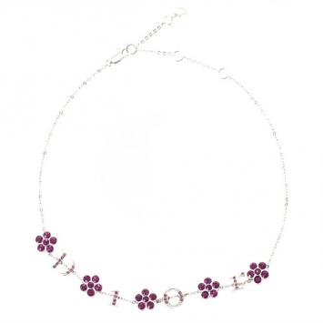 Christian Dior Mini Flower Purple Necklace