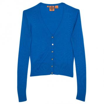 Tory Burch Blue Cashmere Inez Cardigan M