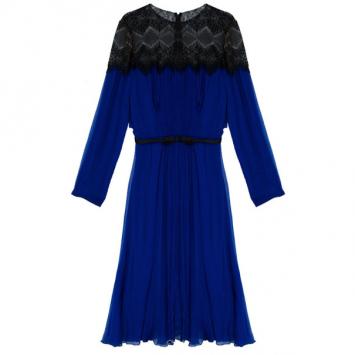 Tadashi Shoji Chantilly Lace Chiffon Flare Cocktail Dress XL