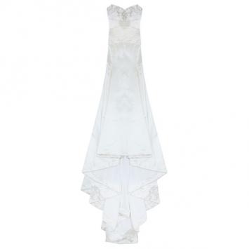 Reem Acra Embellished Semi Bustier Wedding Dress M