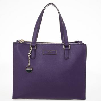 DKNY Purple Hudson Double Zip Tote 