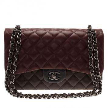 Chanel Tricolor Leather Paris Edinburgh Double Flap Bag
