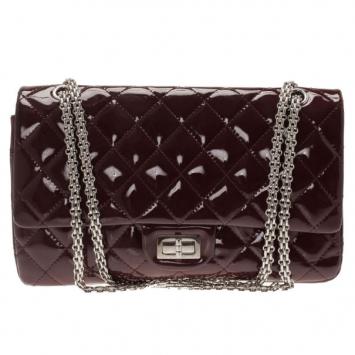 Chanel Burgundy Patent Leather 2.55 Reissue Double Flap Bag