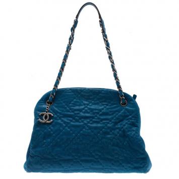 Chanel Blue Leather Maxi Mademoiselle Bag