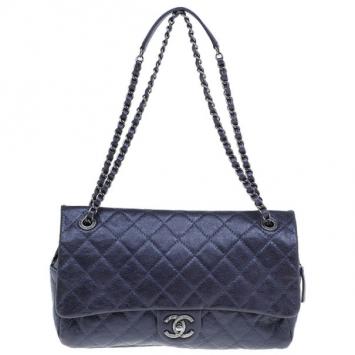 Chanel Purple Coated Caviar Flap Bag