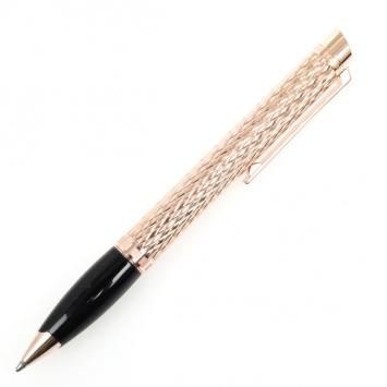 Pre Owned Regnier Resin and Steel Plated Gold Tone Patterned Pen