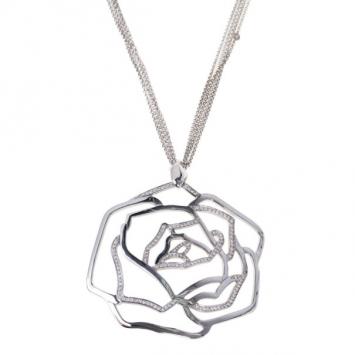 Gavello Diamond 18K White Gold Pendant Necklace
