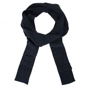 Chanel Navy Silk Stole