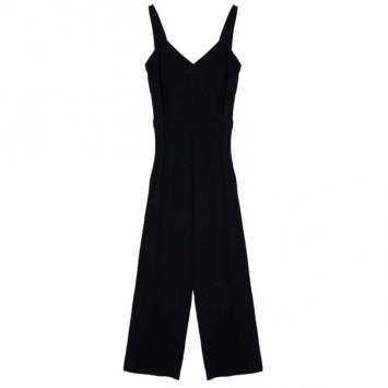 Chanel Black Silk Jumpsuit L