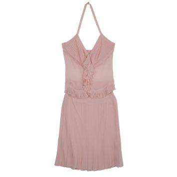 Chanel Silk Frill Skirt Set M