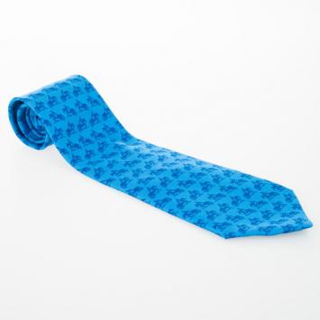 Pre Owned Hermes Signature Horse Logo Print Tie