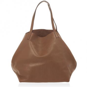 Carolina Herrera Brown Matryoshka Leather Tote