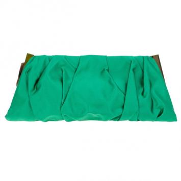 Dolce and Gabbana Green Satin Miss Lady Clutch
