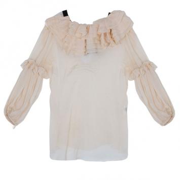D and G Light Pink Ruffled Blouse S