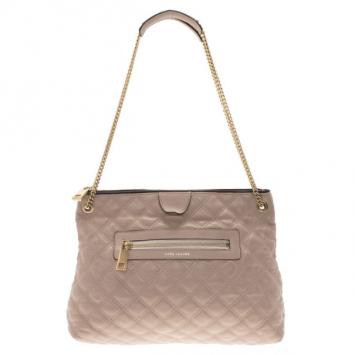 Marc Jacobs Nude Leather Quilted Shoulder Bag