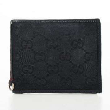 Pre Owned Gucci Black Monogram Billfold Wallet