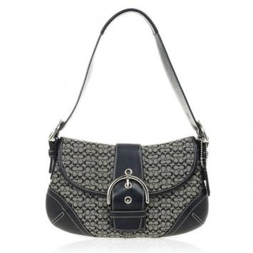 Coach Black Signature Soho Buckle Shoulder Bag