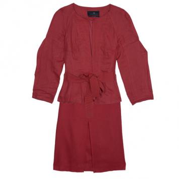 CH Carolina Herrera Linen Skirt Suit M