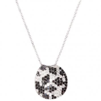 Stefan Hafner Black and White Diamond 18K White Gold Pendant Necklace